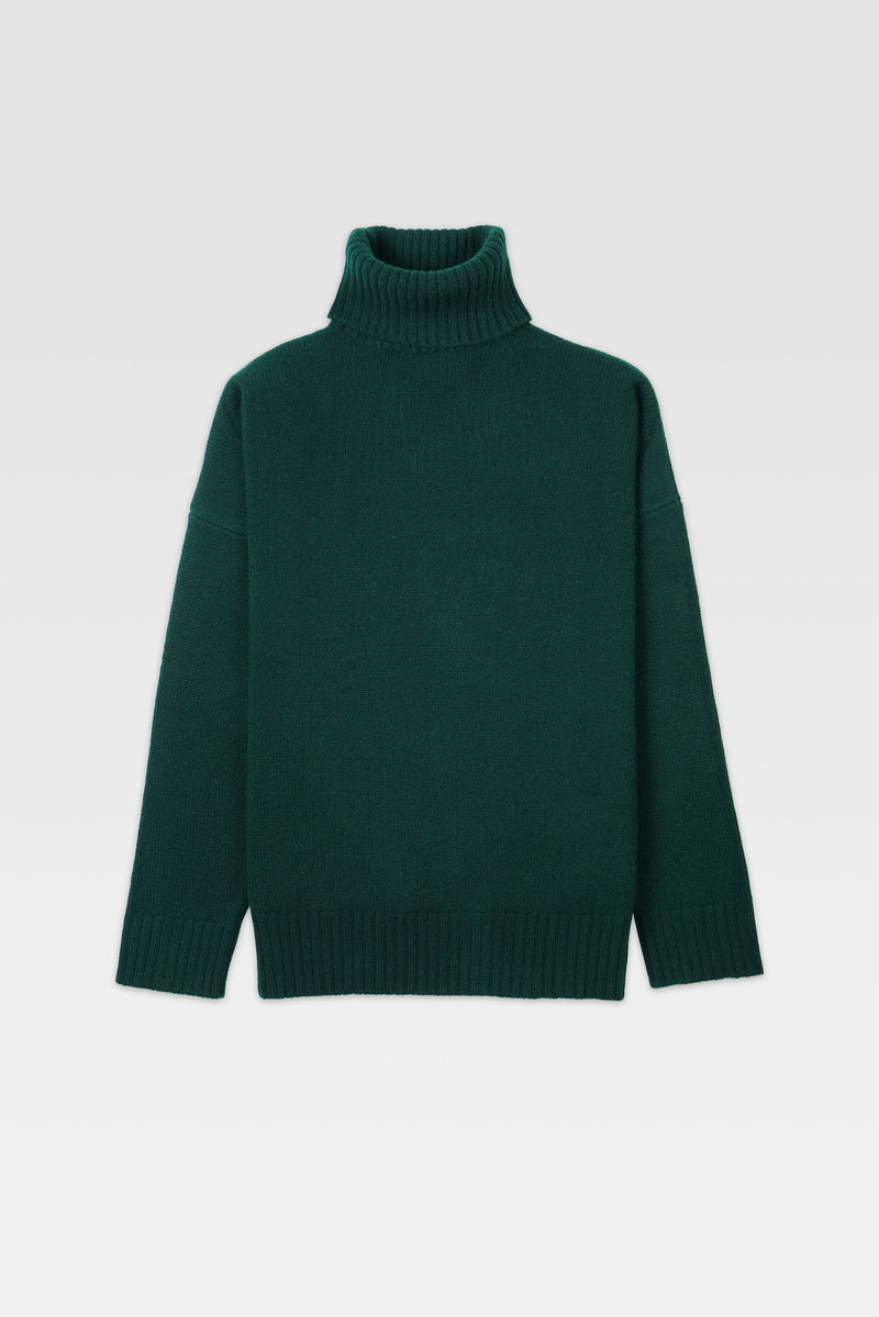 English Green Lambswool Turtleneck Sweater – Harmony Paris