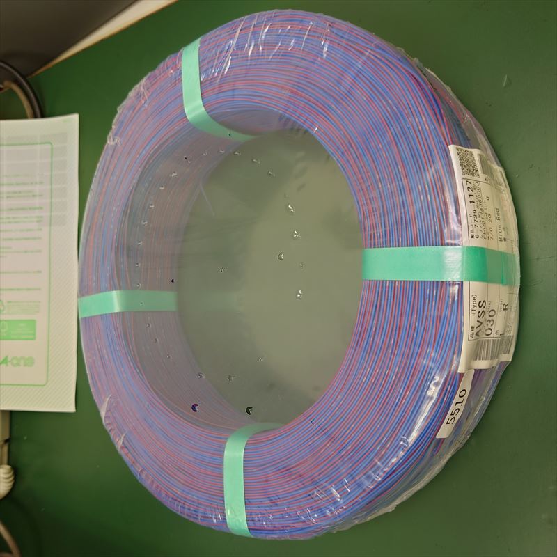 AVSS電線,0.3sq,青/赤,住友電装,1500m - 16565/ワイヤーハーネス部品