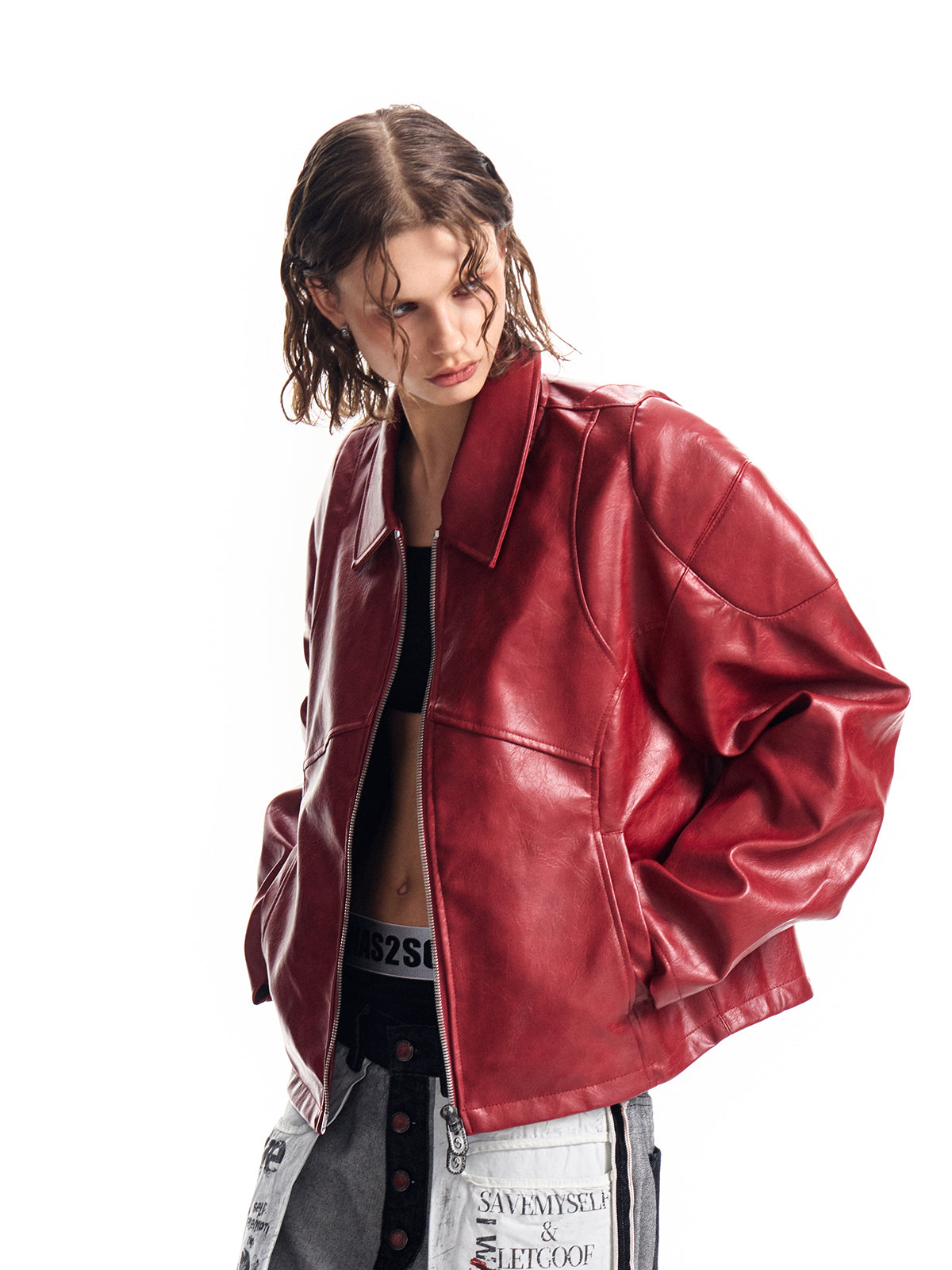 Has2sons ファイヤーマンジャケット HAS2SONS red curved blade sleeve