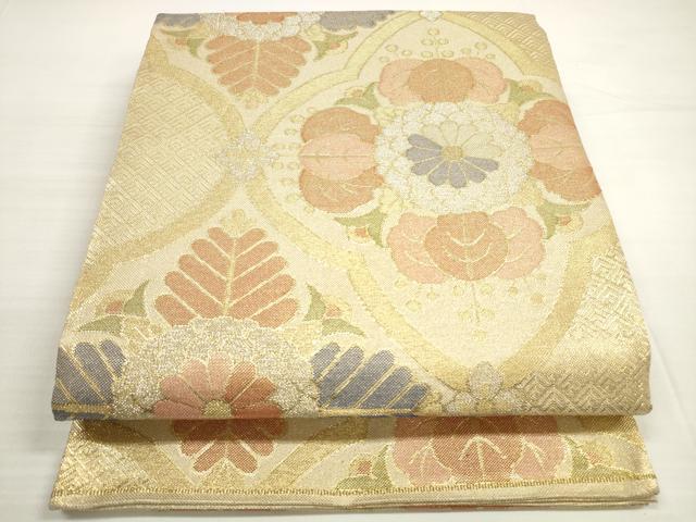 平和屋着物◎佐賀錦 六通柄袋帯 正倉院花文 金