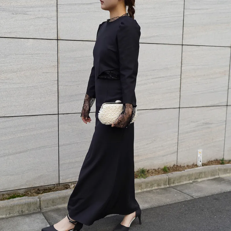 Ameri VINTAGE（アメリ ヴィンテージ）HOLE SPANGLE LACE DRESS