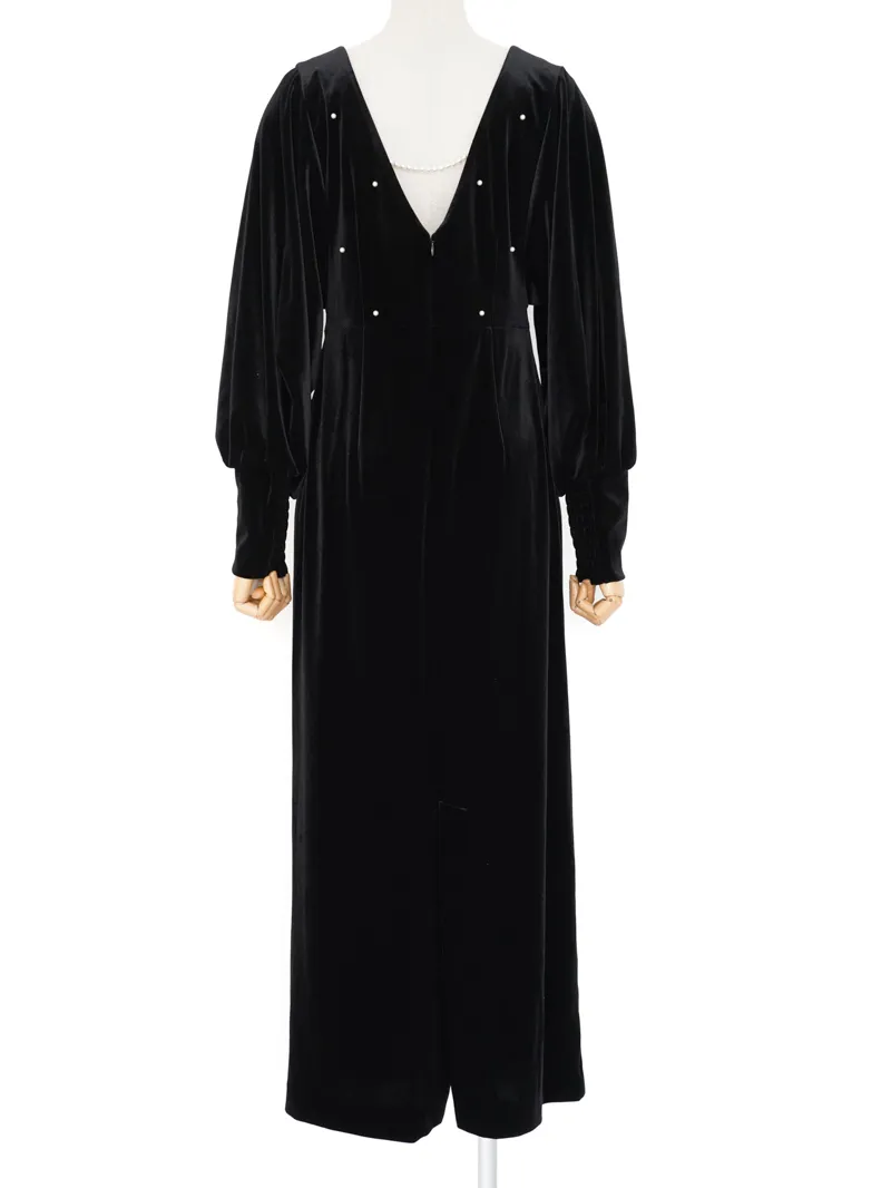 Ameri VINTAGE（アメリ ヴィンテージ）BACK OPEN PEARL VELOUR DRESS