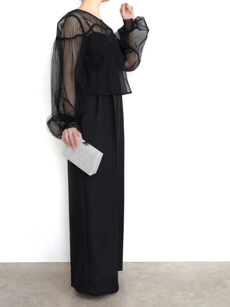 Ameri VINTAGE（アメリ ヴィンテージ）NET TULLE TOP LAYERED ROMPERS