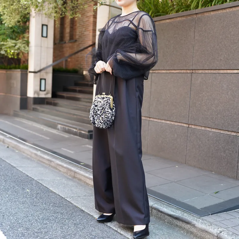 Ameri VINTAGE（アメリ ヴィンテージ）NET TULLE TOP LAYERED ROMPERS