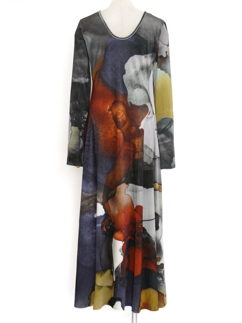 Ameri VINTAGE（アメリ ヴィンテージ）2WAY RUST INK ART VELOUR DRESS