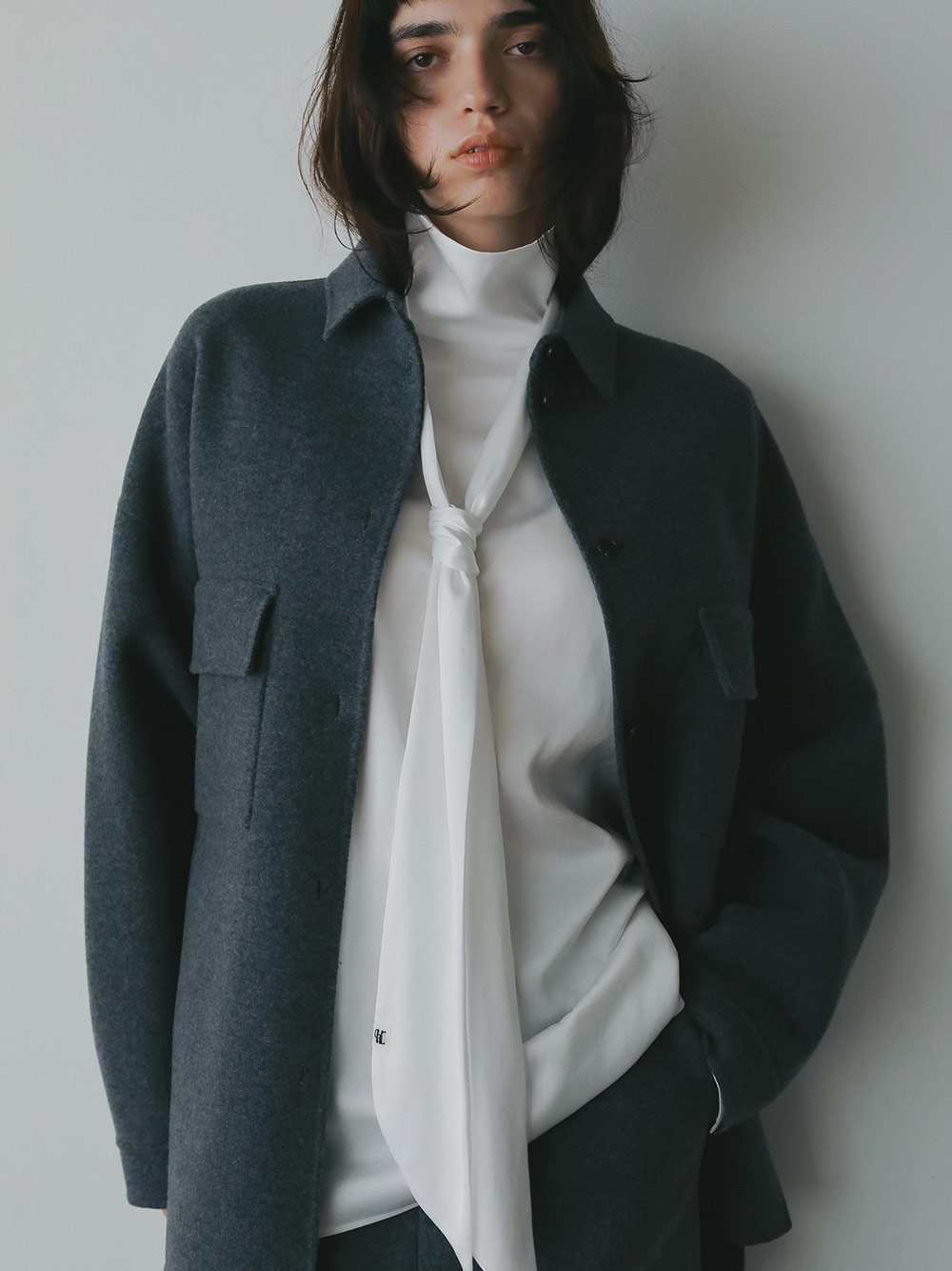 メルトンリバーシャツジャケット | Jacket | HER. Online Store