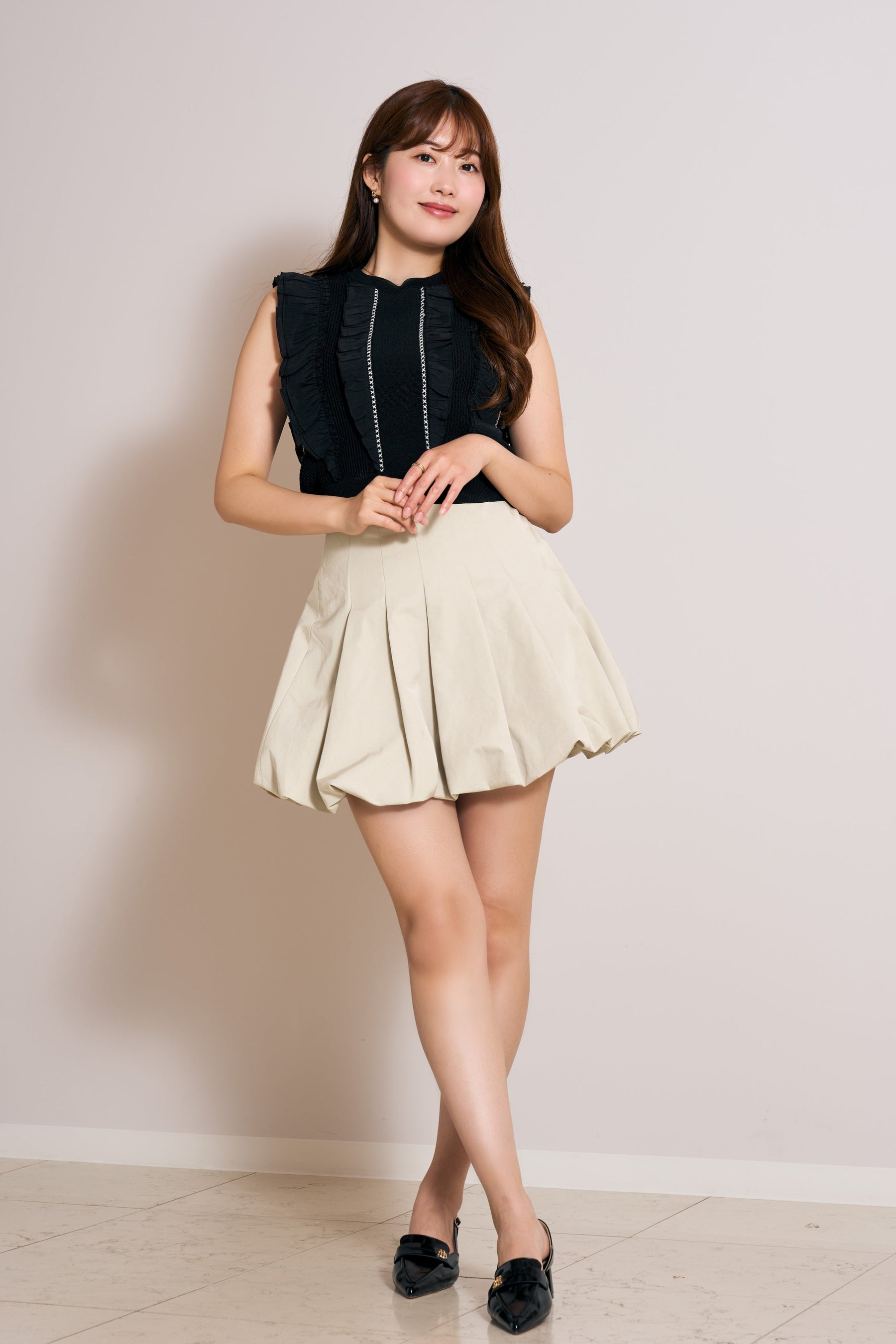 Bubble Cotton Mini Skirt