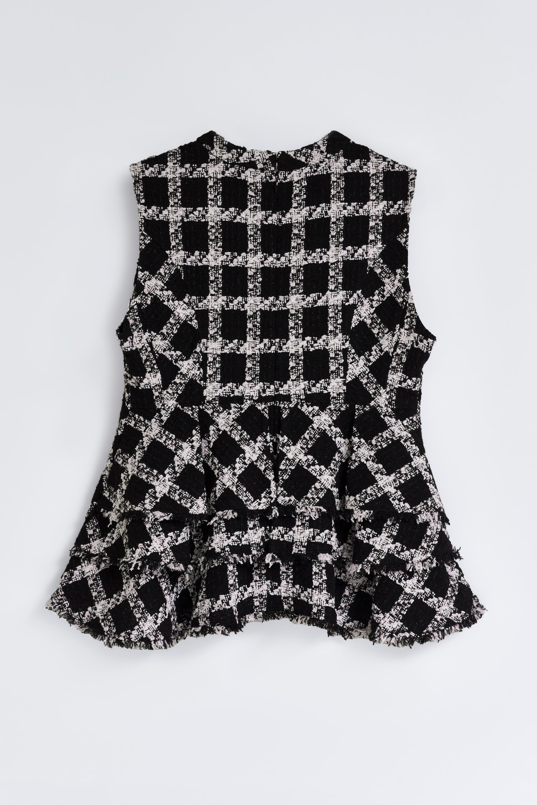 Vol.1 Check Tweed Peplum Top