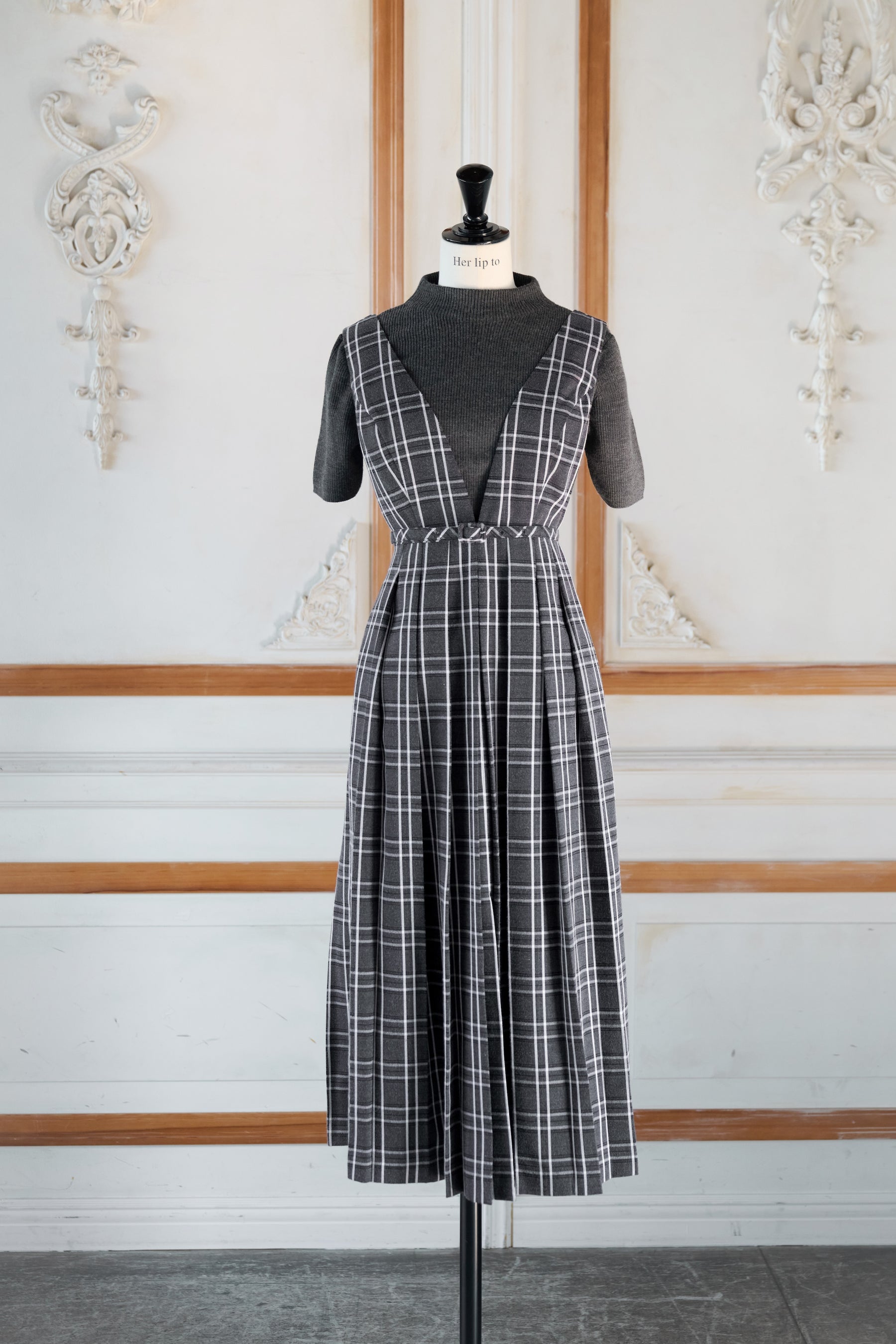 New color] Classic Plaid Jumper Dress