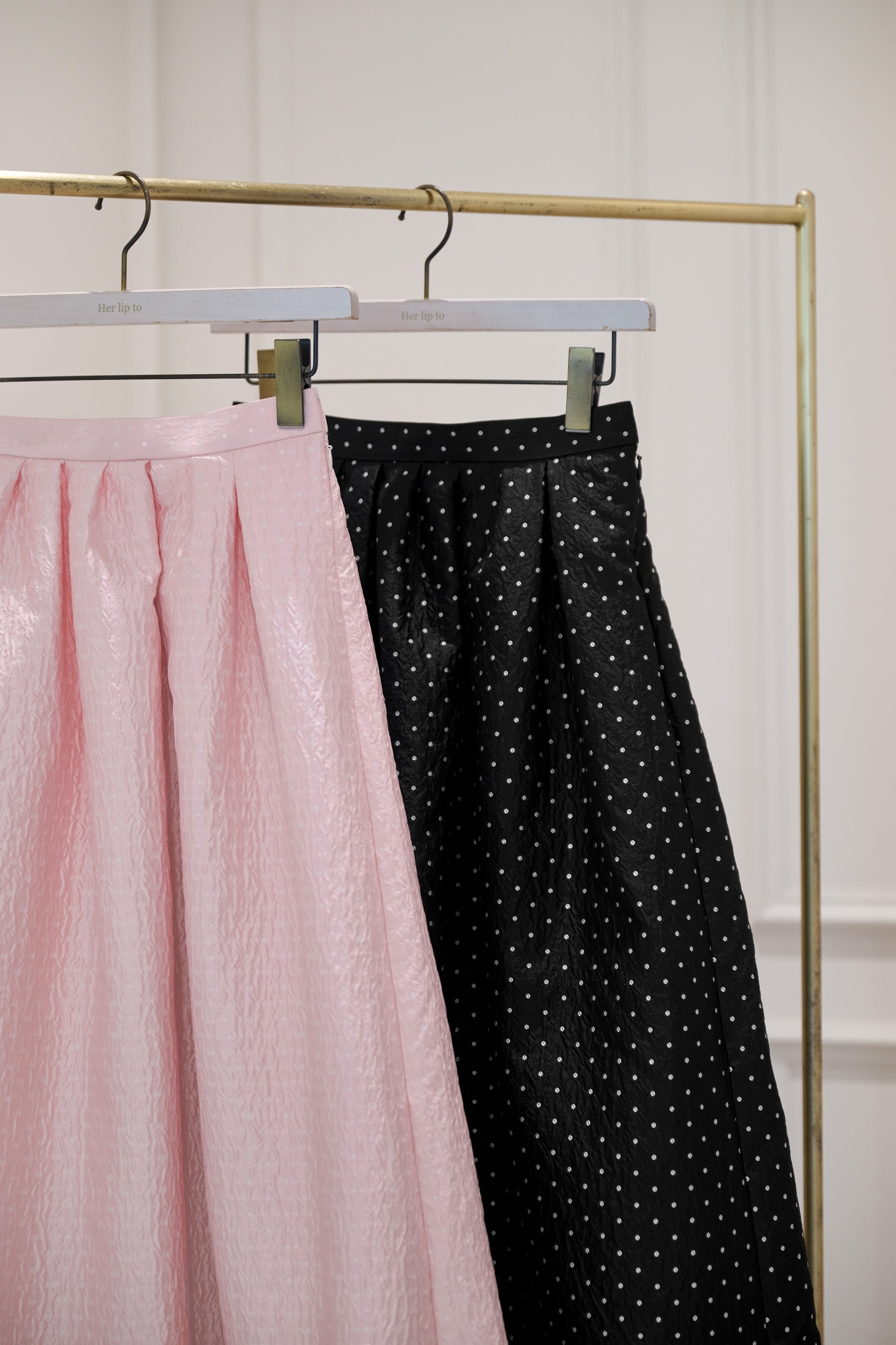 Dot Jacquard Flared Skirt