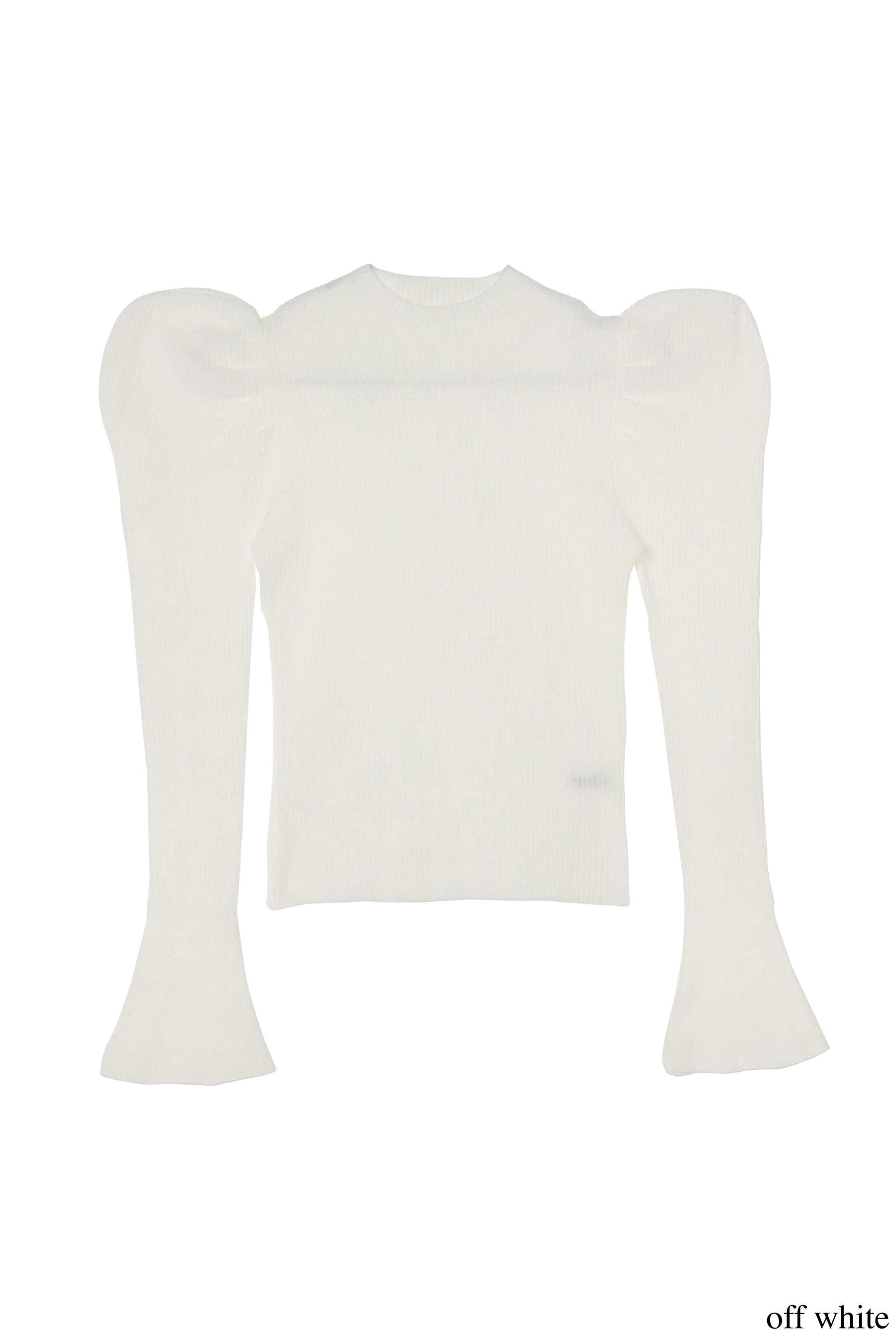 Volume Sleeve Rib Knit Top