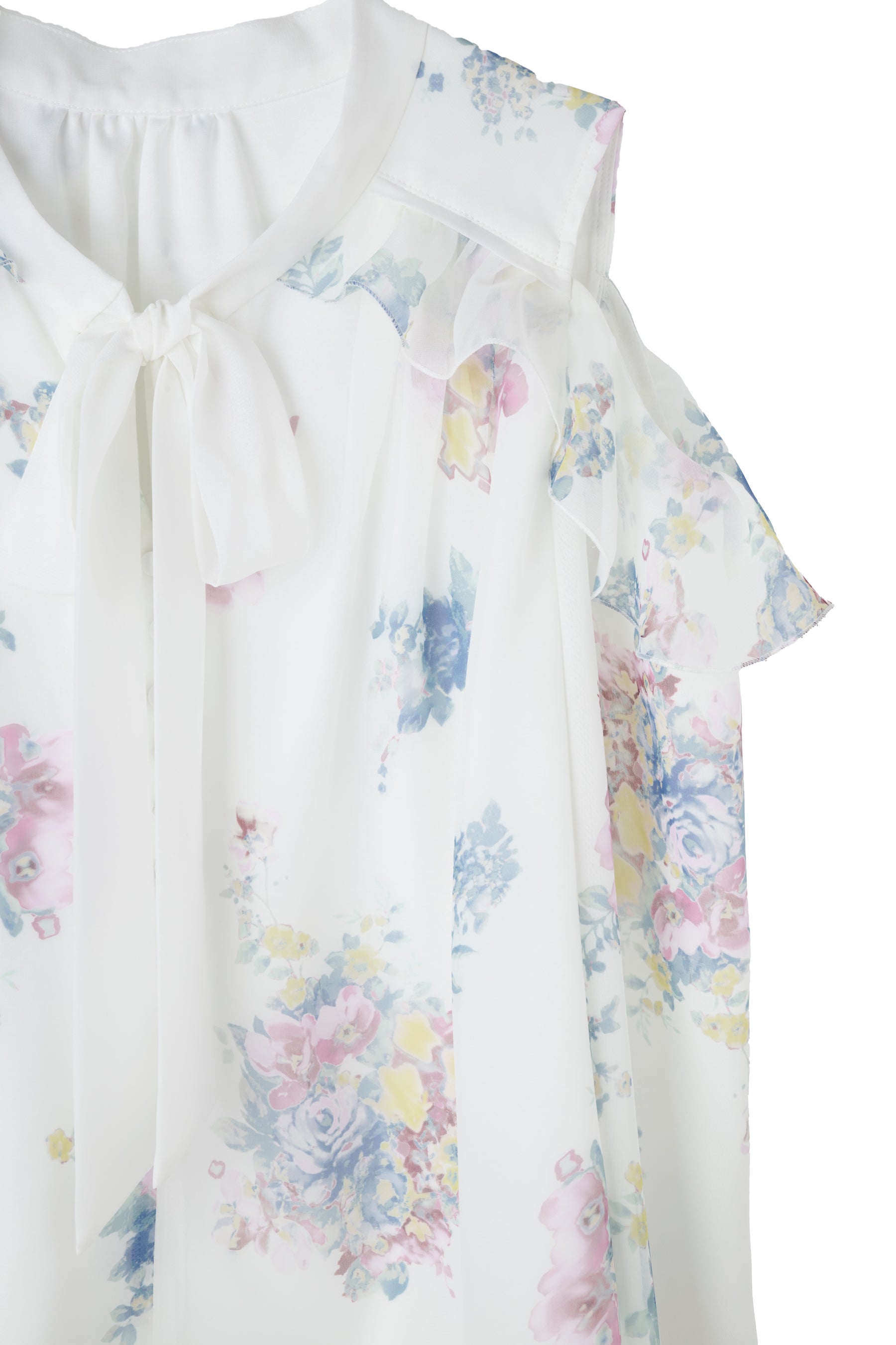 新色】Isaline Bow-Tie Floral Blouse