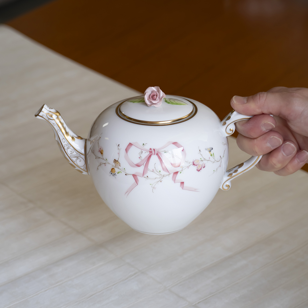 ヘレンドリボン・ローズドラジェ] ティーポット