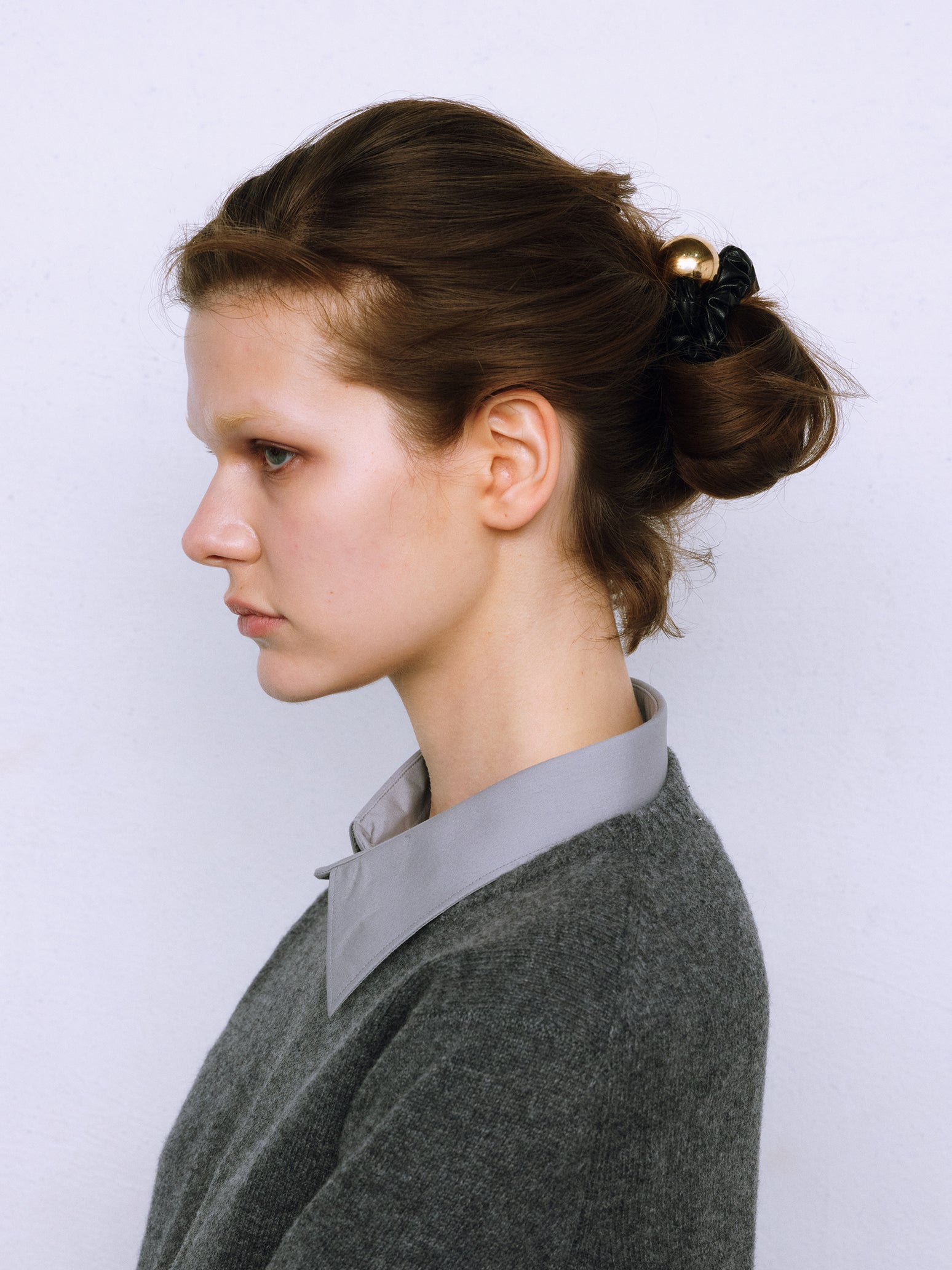 Metal Ball Leather-Style Scrunchie - Gold – heyep