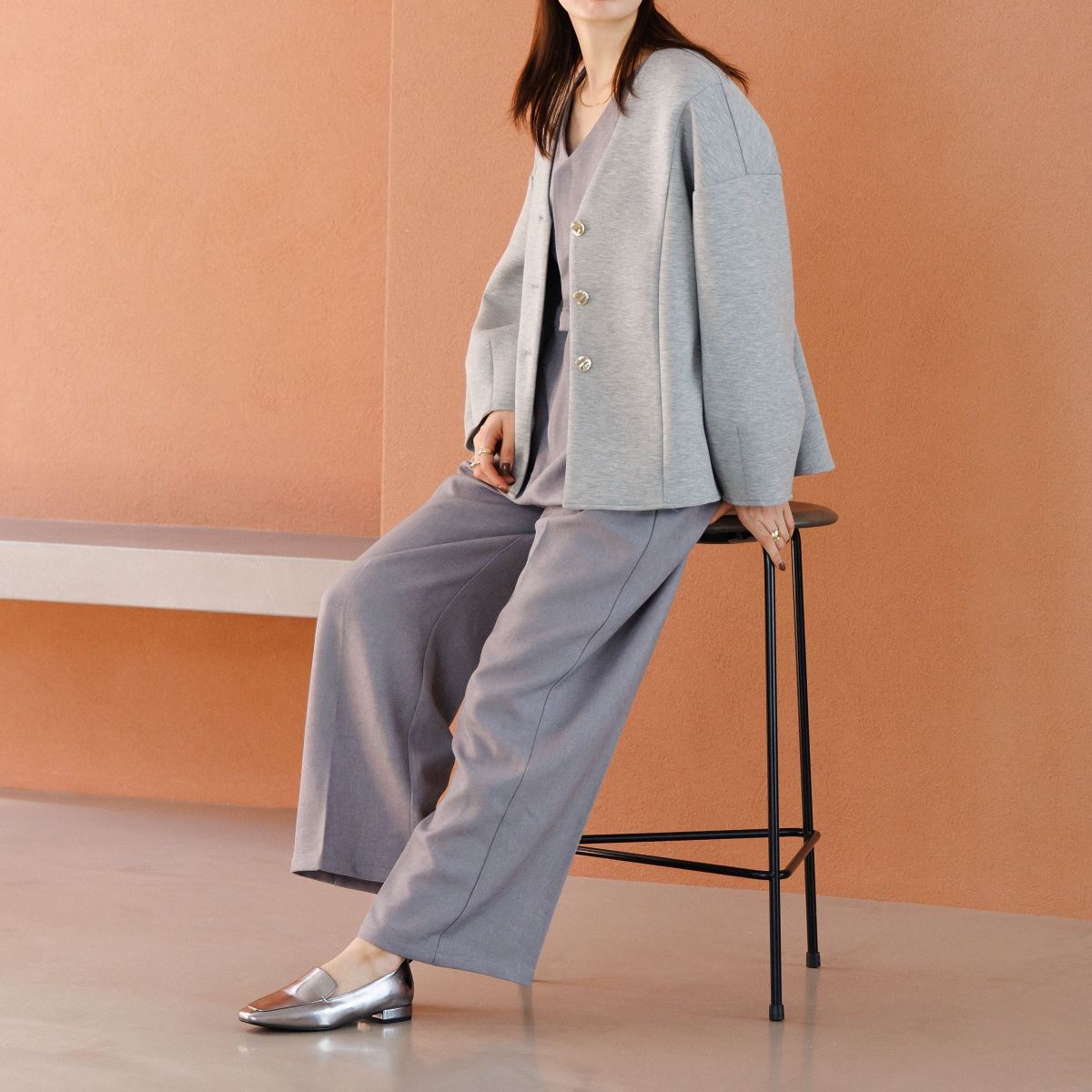 WEB限定デザイン/再入荷】メタルアクセントローファー/640009