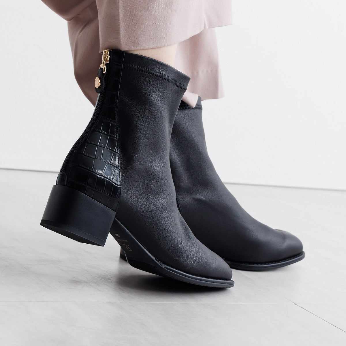 SALE】型押しコンビストレッチブーツ/651420