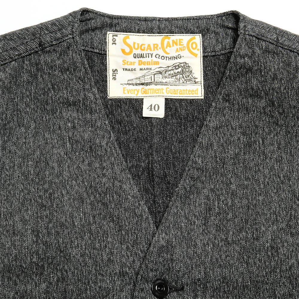 Sugar Cane - 9oz. BLACK COVERT WORK VEST - SC12795 – HINOYA Online