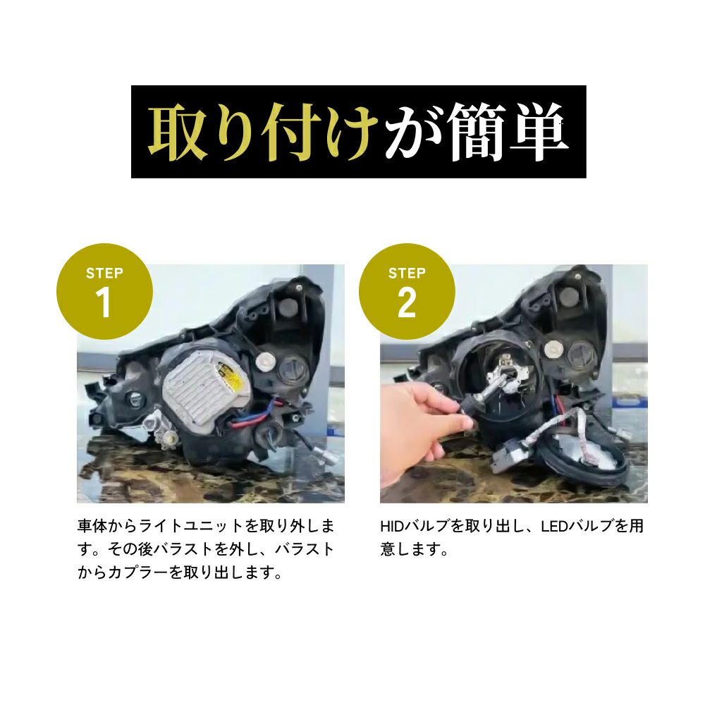 Dシリーズ LEDヘッドライト D2S/D2R & D4S/D4R専用 6500K ホワイト光