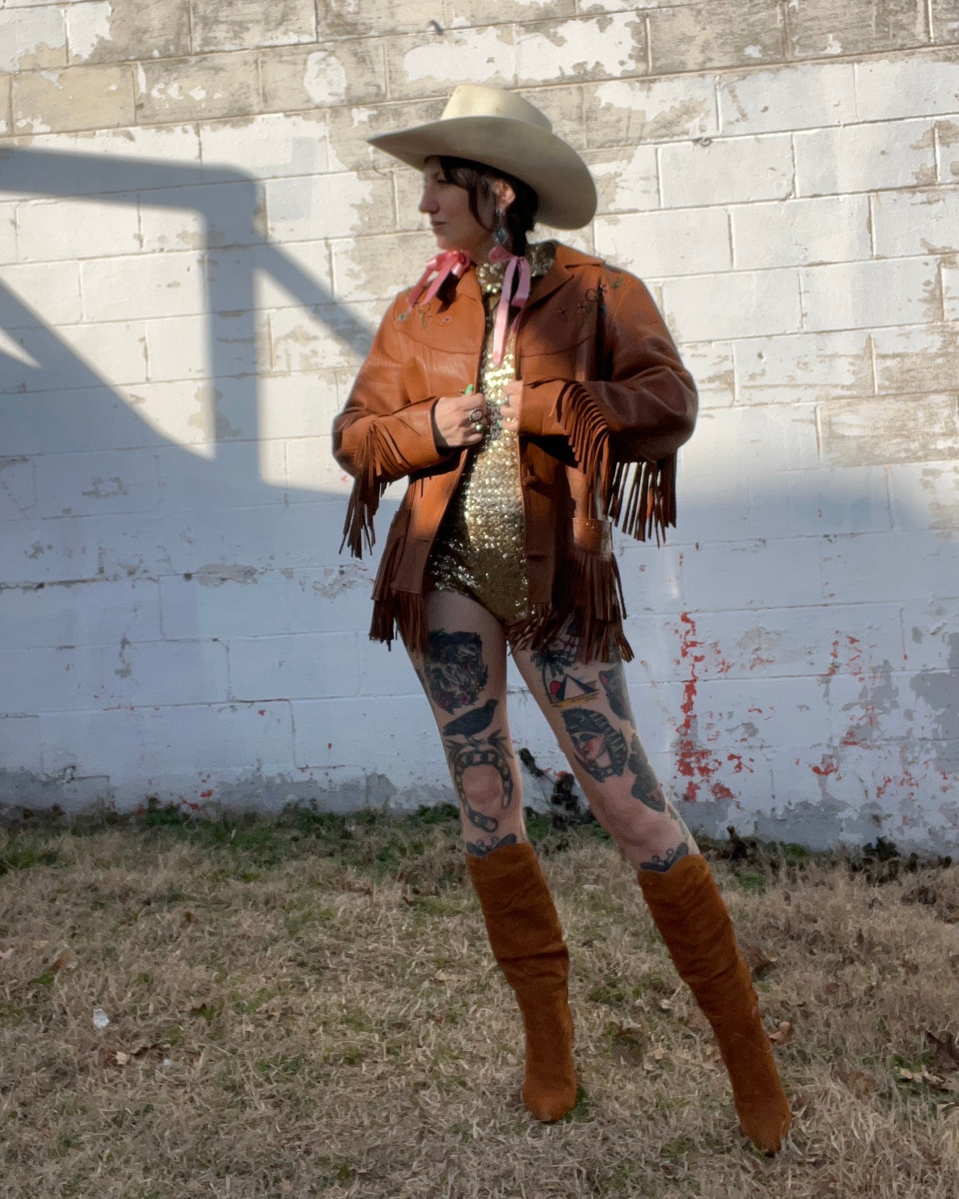 1950s RARE Chris Line Deerskin Beaded Fringe Jacket – High Class