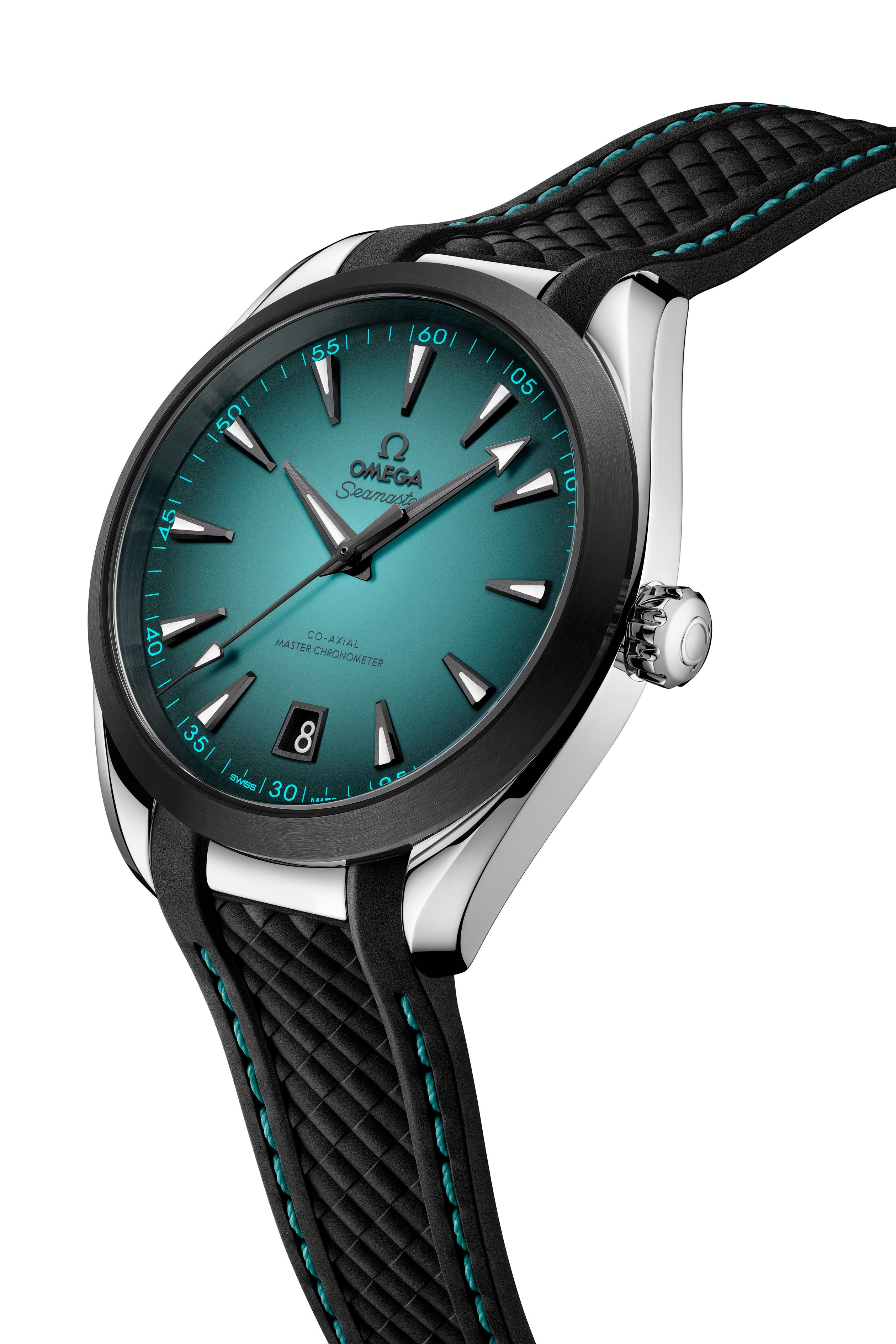 オメガ「シーマスター アクアテラ」の新作はターコイズ文字盤が映える