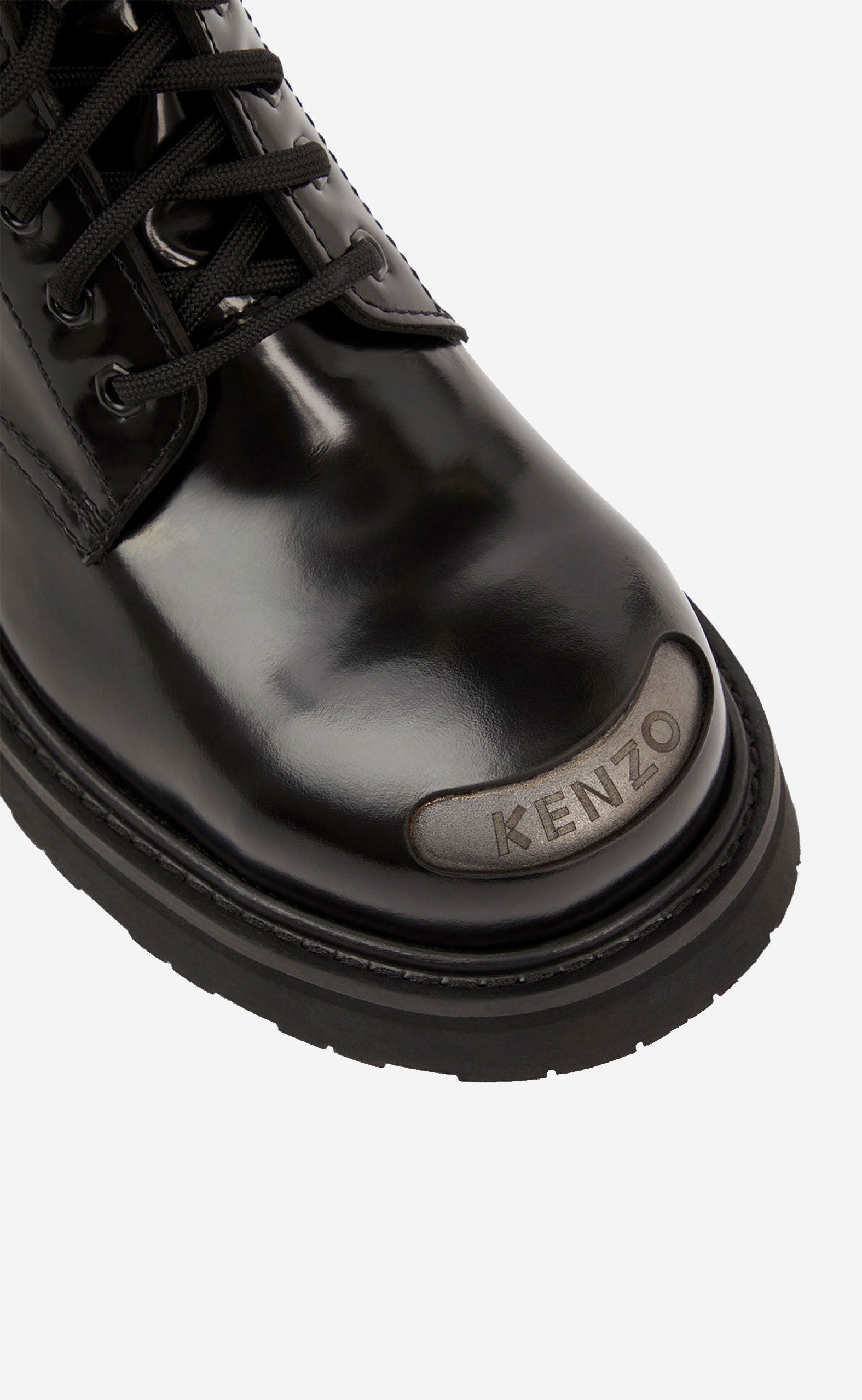 BLACK KENZOSMILE LACE-UP BOOTS