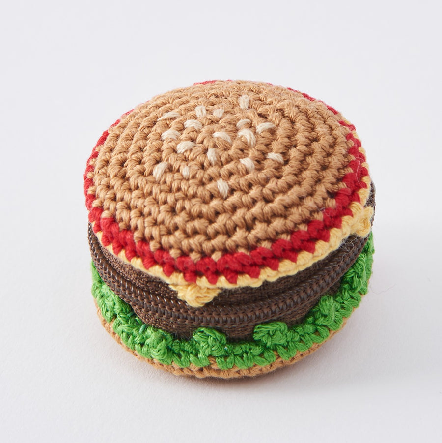 クロッシェキット 刺しゅう糸で編むちいさな ポーチ (ハンバーガー