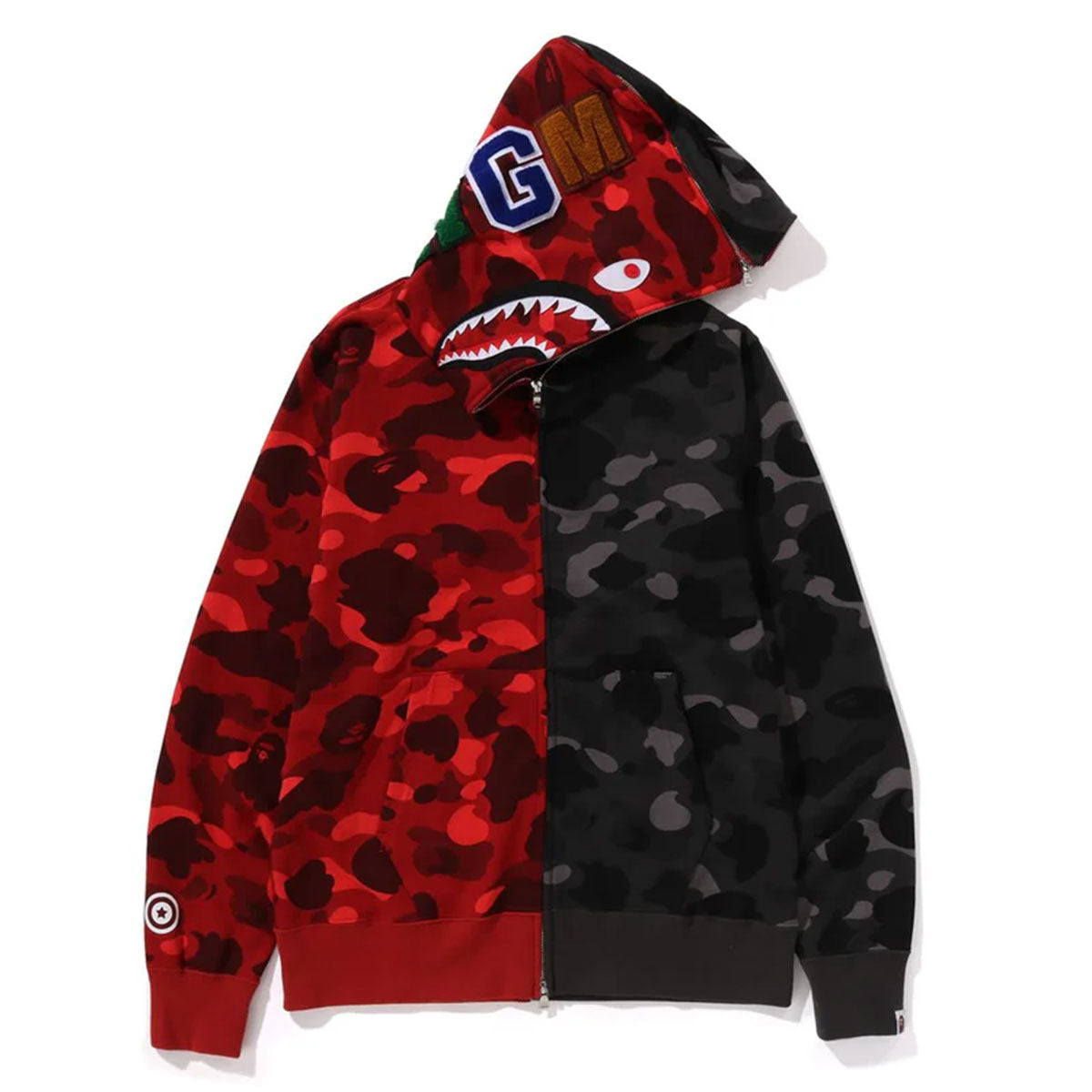A BATHING APE アベイシングエイプ BAPE COLOR CAMO SEPARATE SHARK FZ