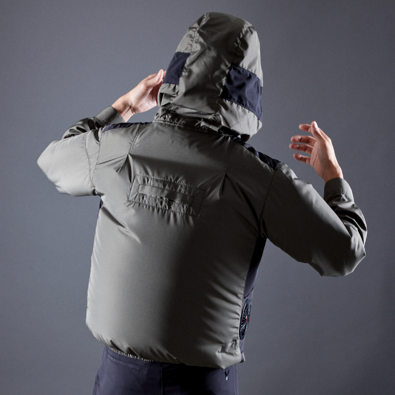 V8812サイドファン長袖フードジャケット 空調機能を取り入れたファン