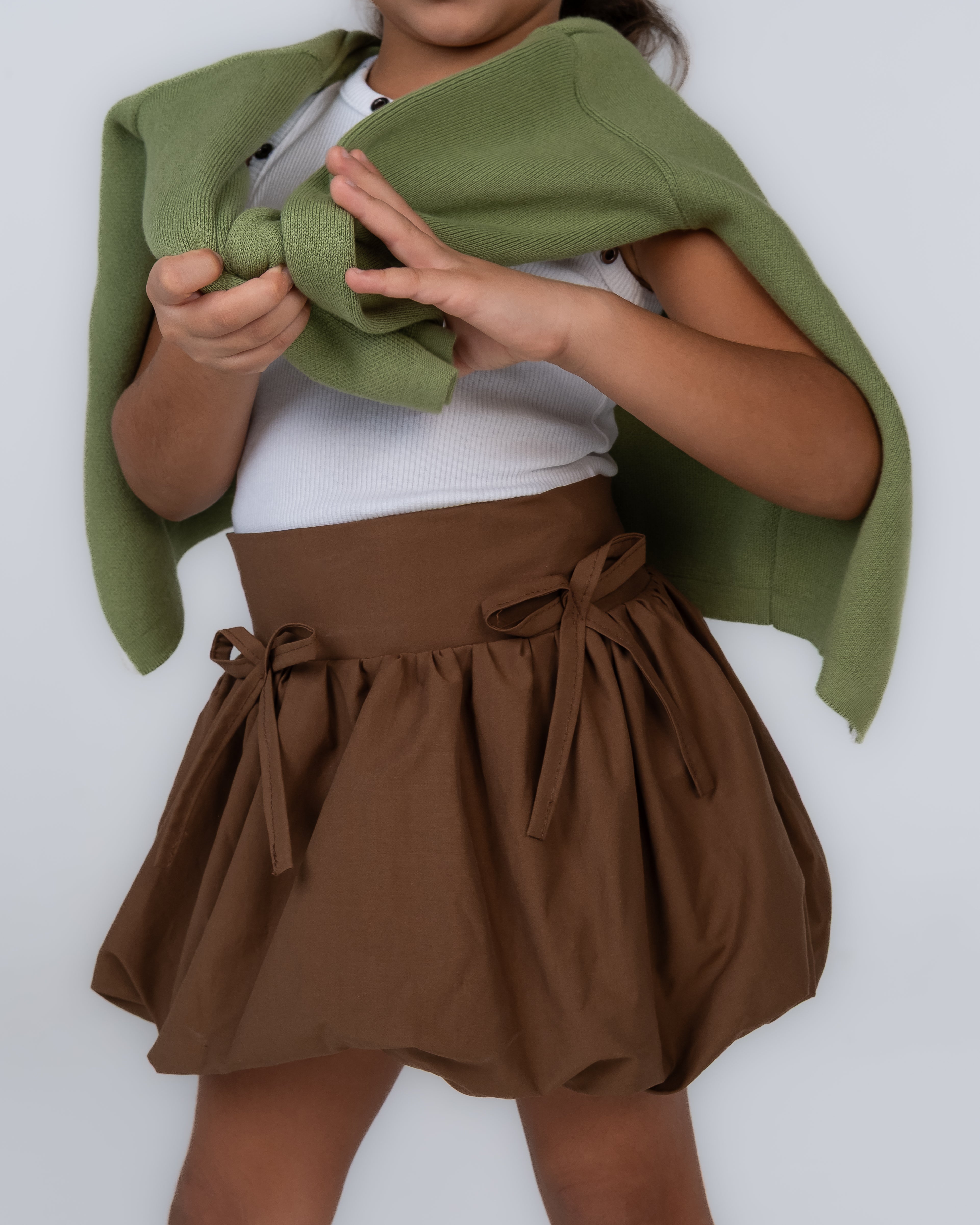 Chocolate-Brown Balloon Skirt