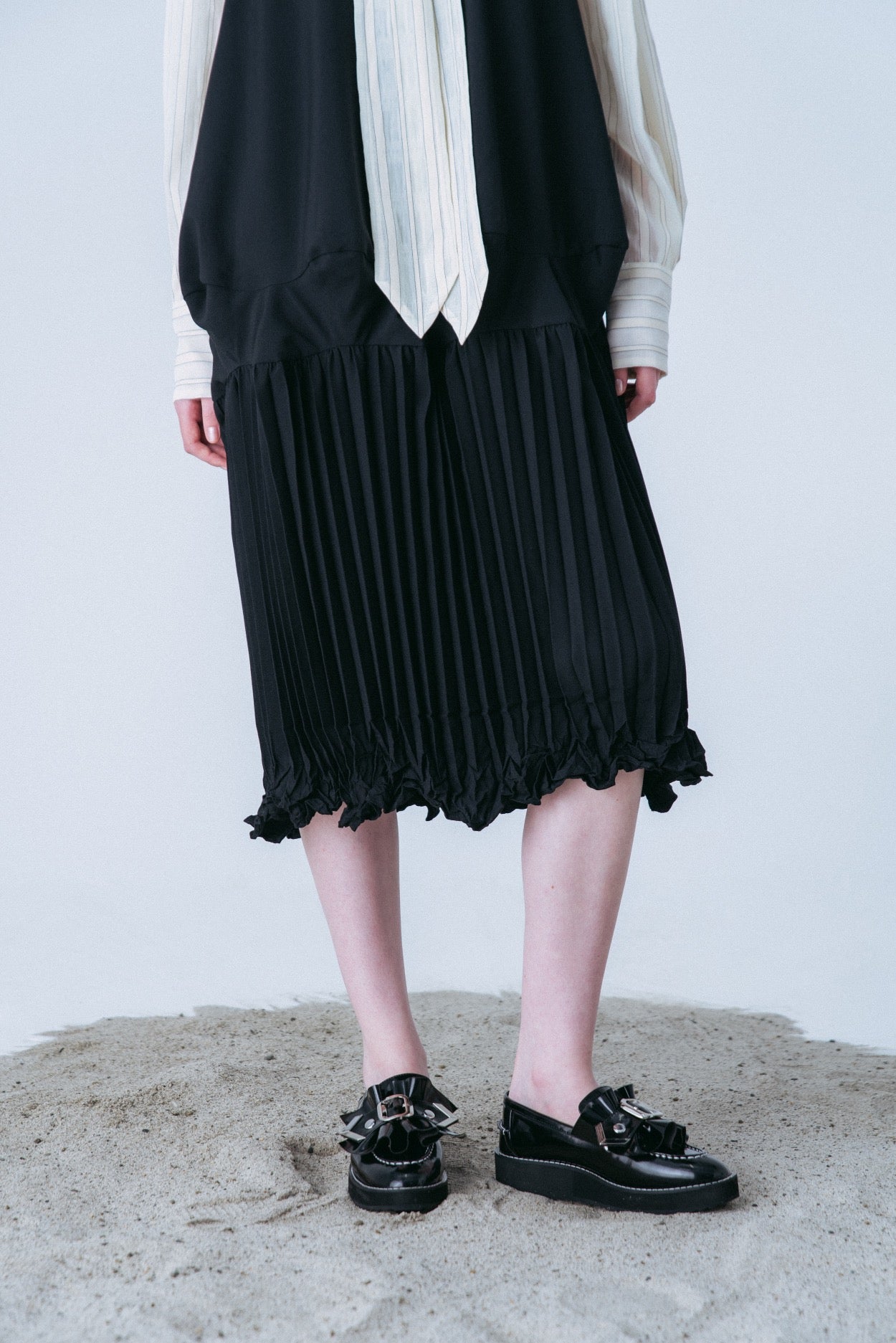 スカート HOUGA pajama jumper skirt black スカート HOUGA pajama