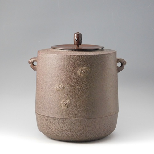 高橋敬典 唐松地紋 筒釜 | いとう鳳凰堂古美術店