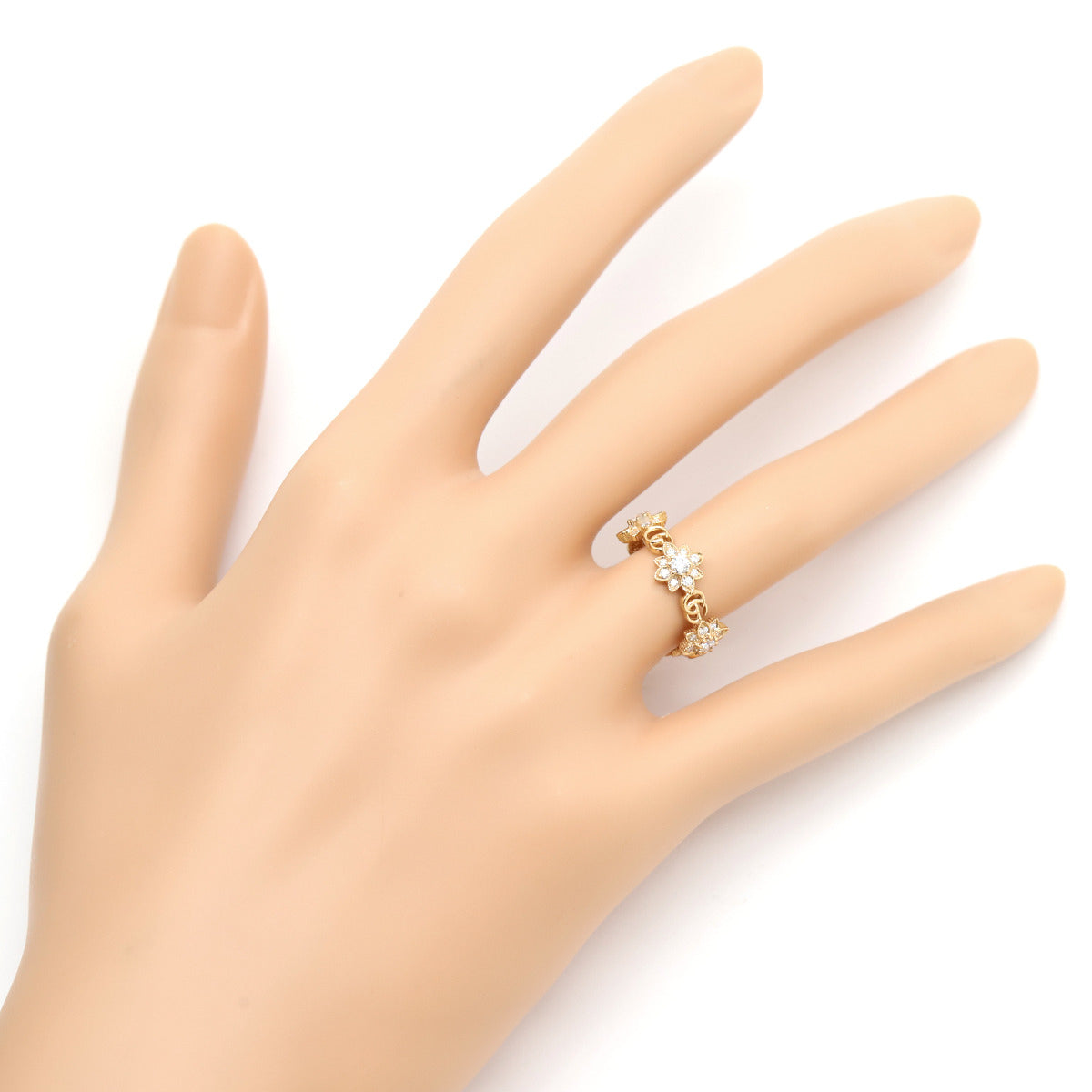 グッチ GUCCI GG フローラ ダイヤリング ピンクゴールド #8 リング
