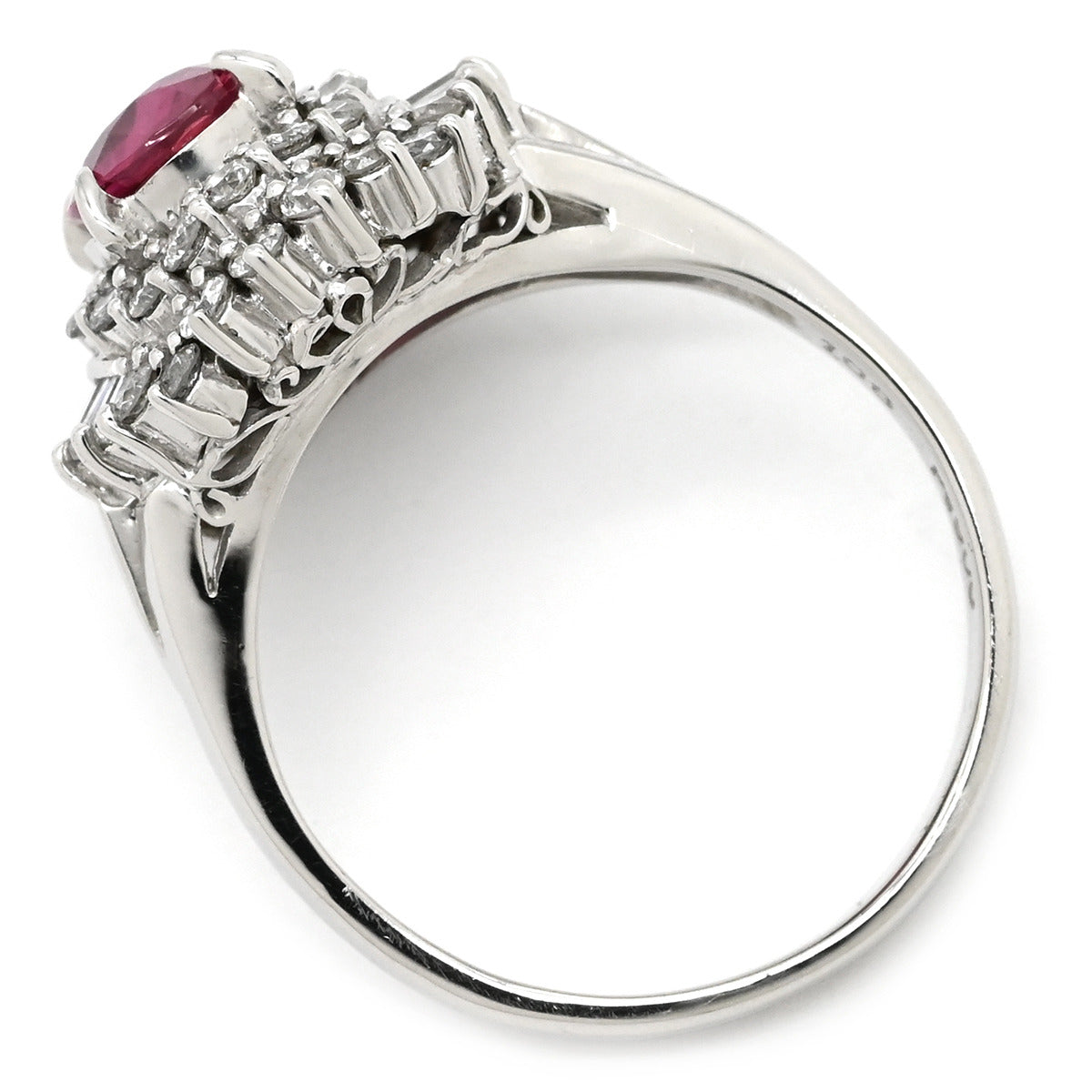 ノンブランド NON BRAND ルビー 1.08 ダイヤ 0.65ct レッド×プラチナ