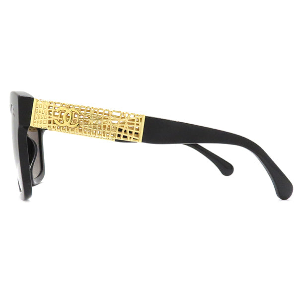 シャネル CHANEL スクエア シェイプ 54□18 5533-A ブラック×ブラウン