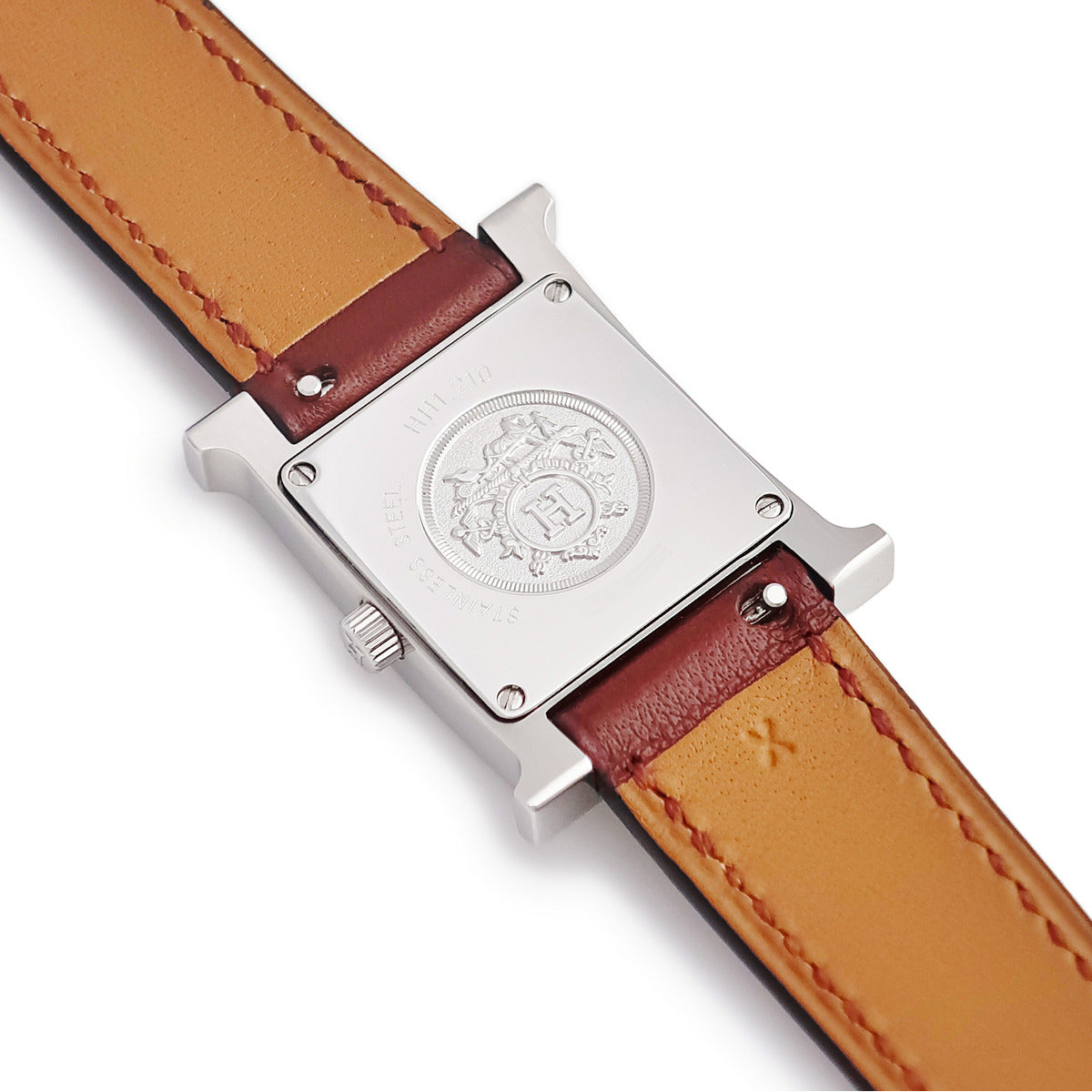 エルメス HERMES Hウォッチ PM HH1.210 クオーツ レディース レッド 赤