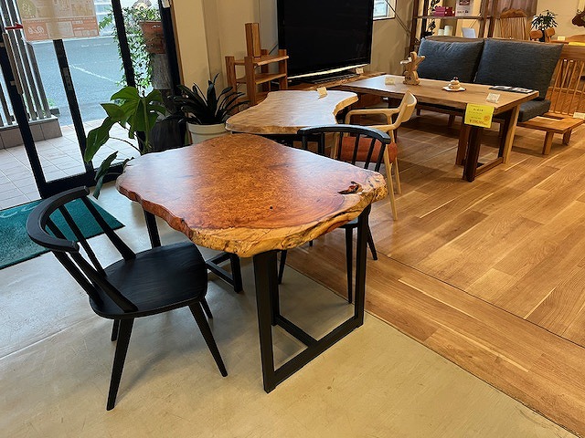 花梨コブの座卓をお洒落なテーブルへ | 一枚板テーブル 家具工房鳳山堂