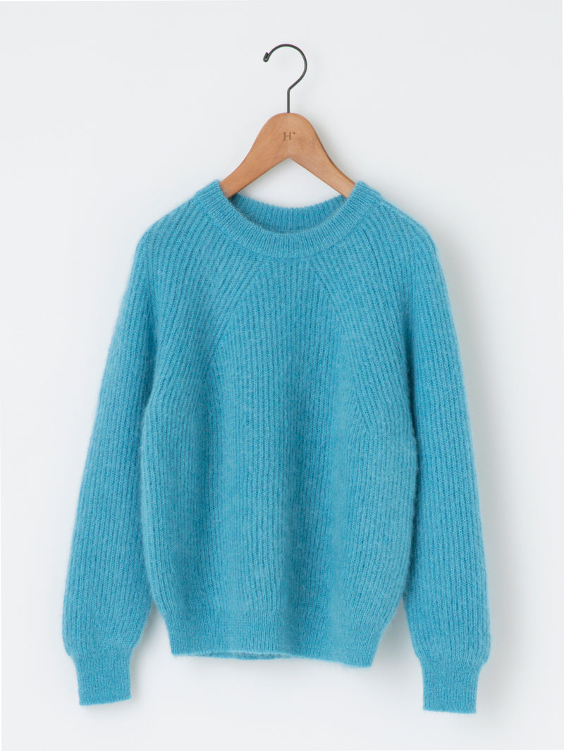 BATONER | ピュアモヘヤシグネチャークルーネックニット – H+HELIOTROPE