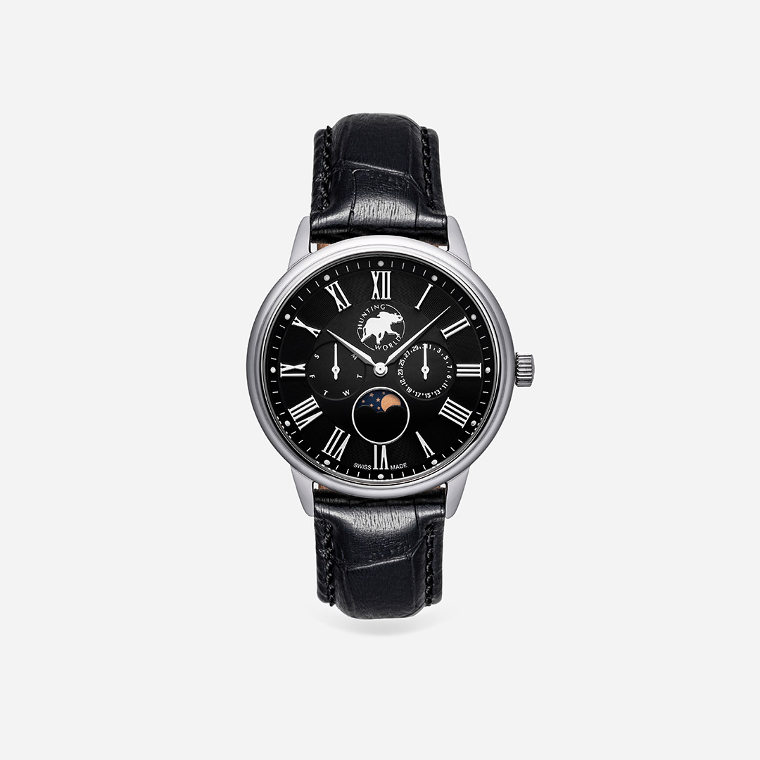 公式】ハンティング・ワールド｜腕時計｜ムーンフェイズ ブラック