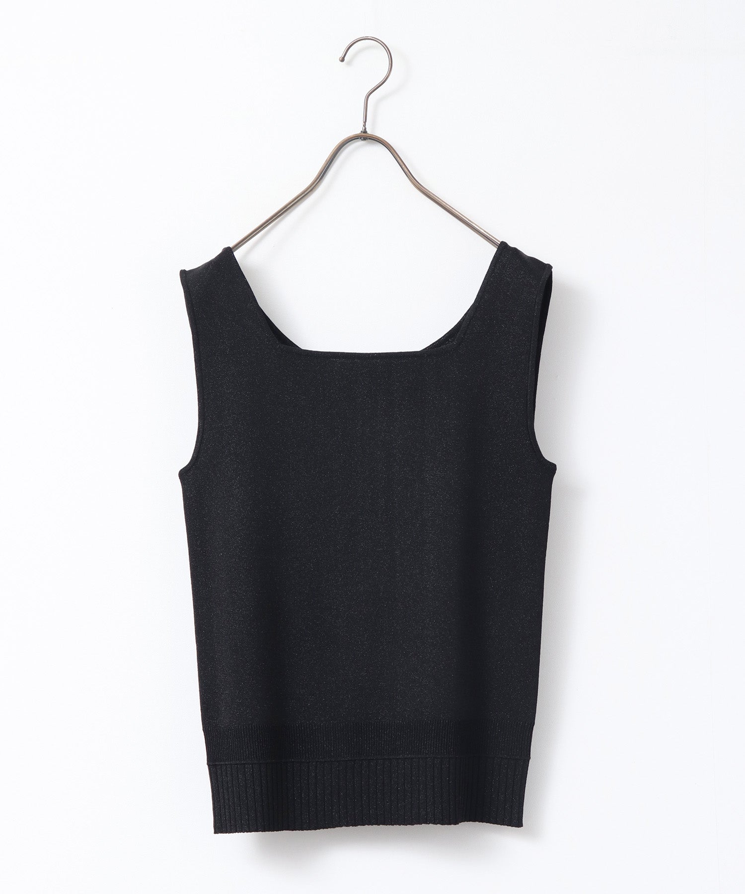 前後2WAY スクエアラメニット タンクトップ