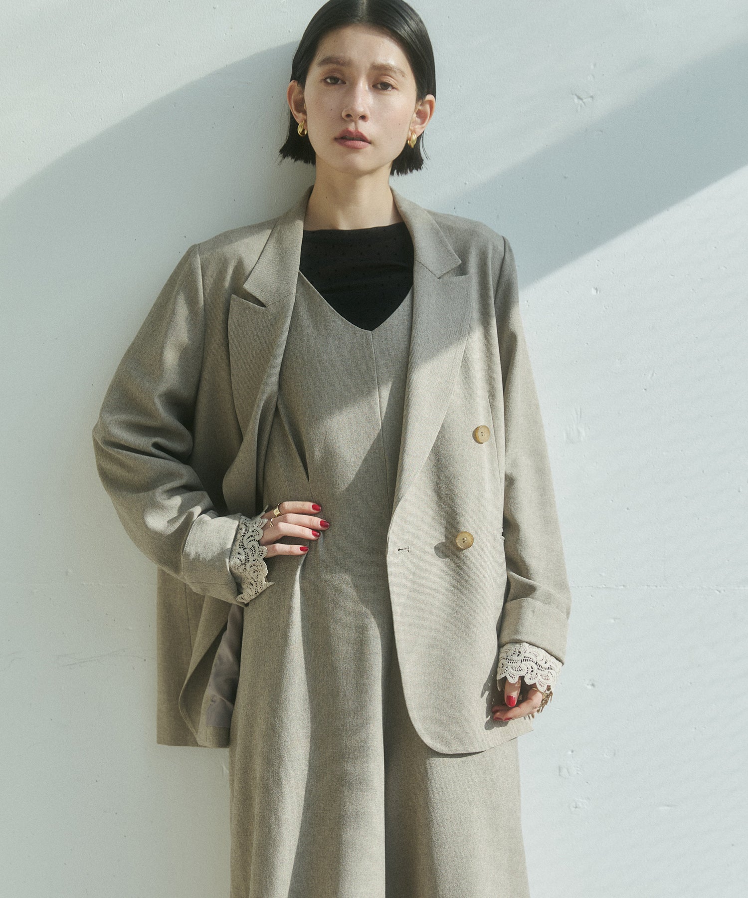 杢調 前後2WAY サロペット