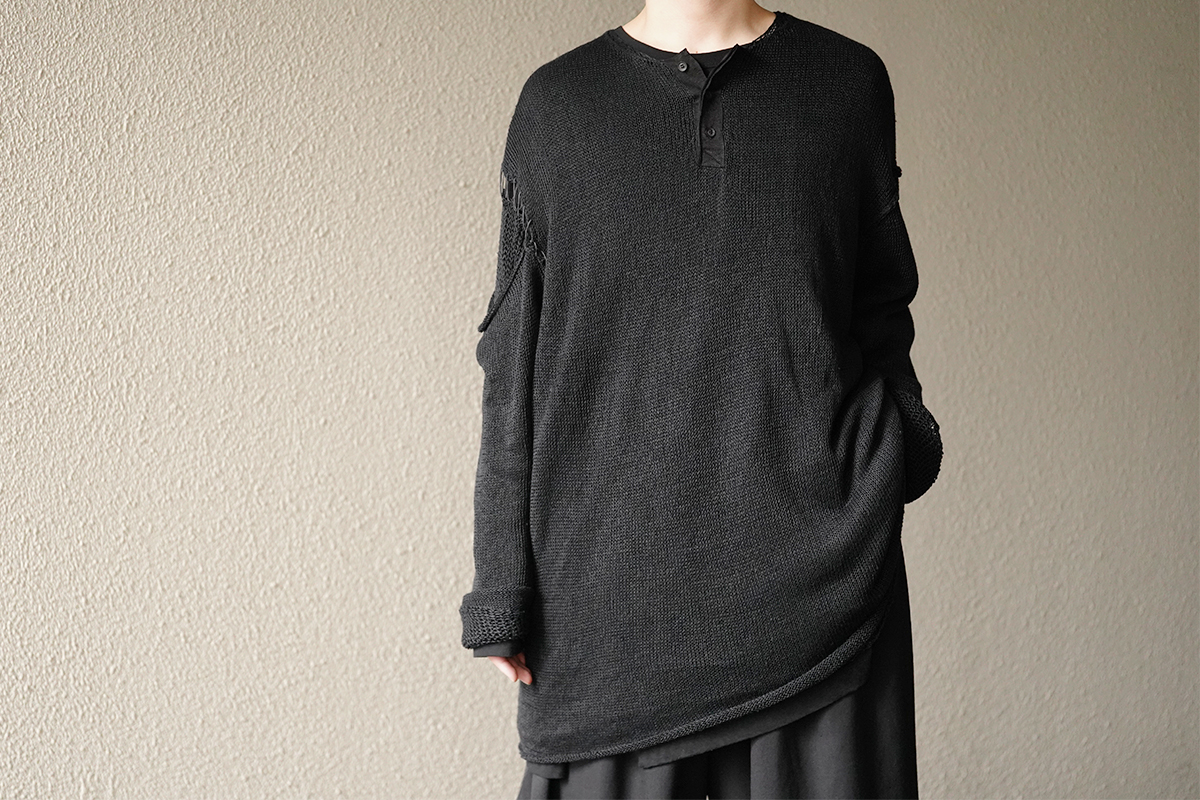 YOHJI YAMAMOTO 20SS Henley Neck Sweater | HUES 福岡セレクトショップ