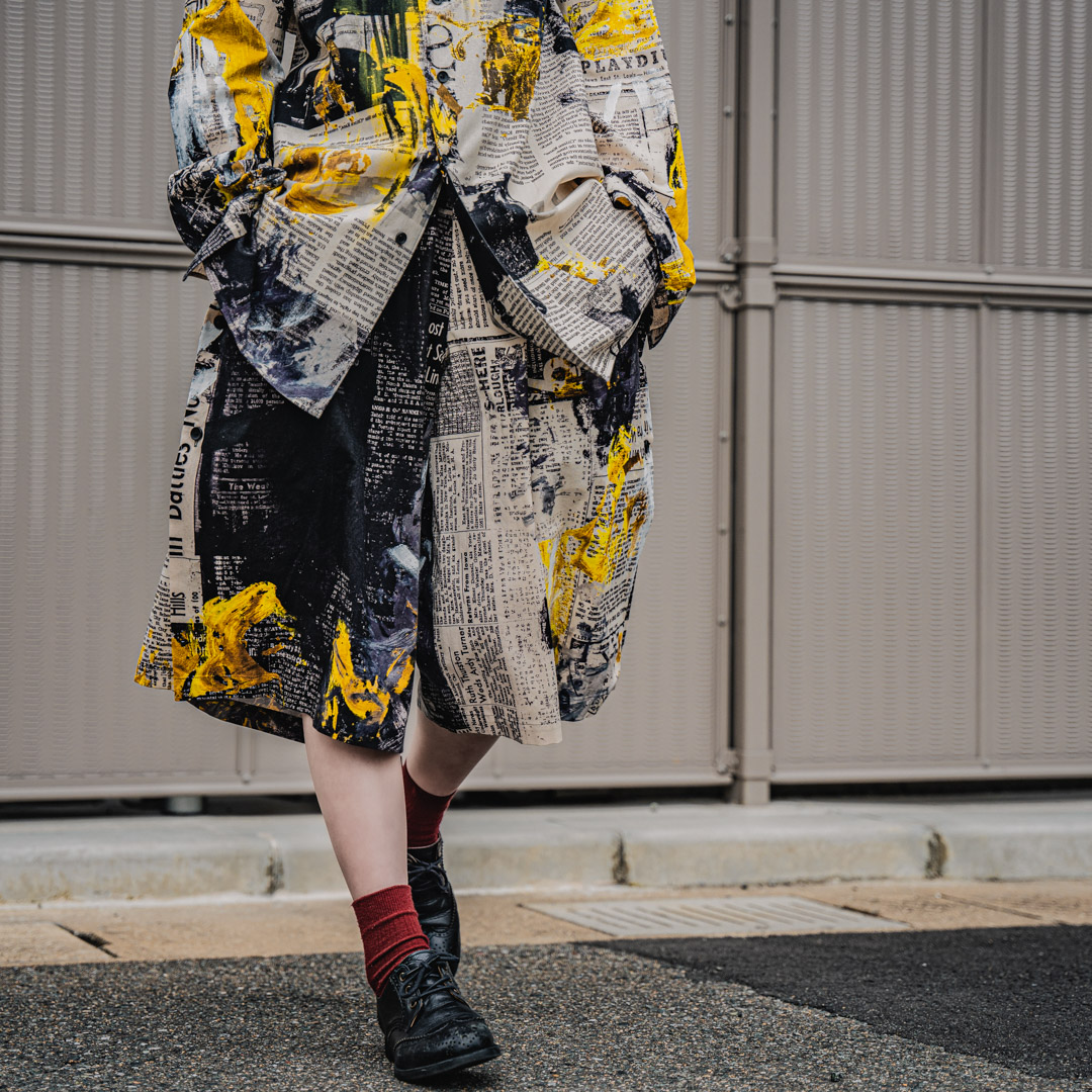 ヨウジヤマモト 2022SS YUUKA ASAKURA PAINT NEWSPAPER SIDE PLASH