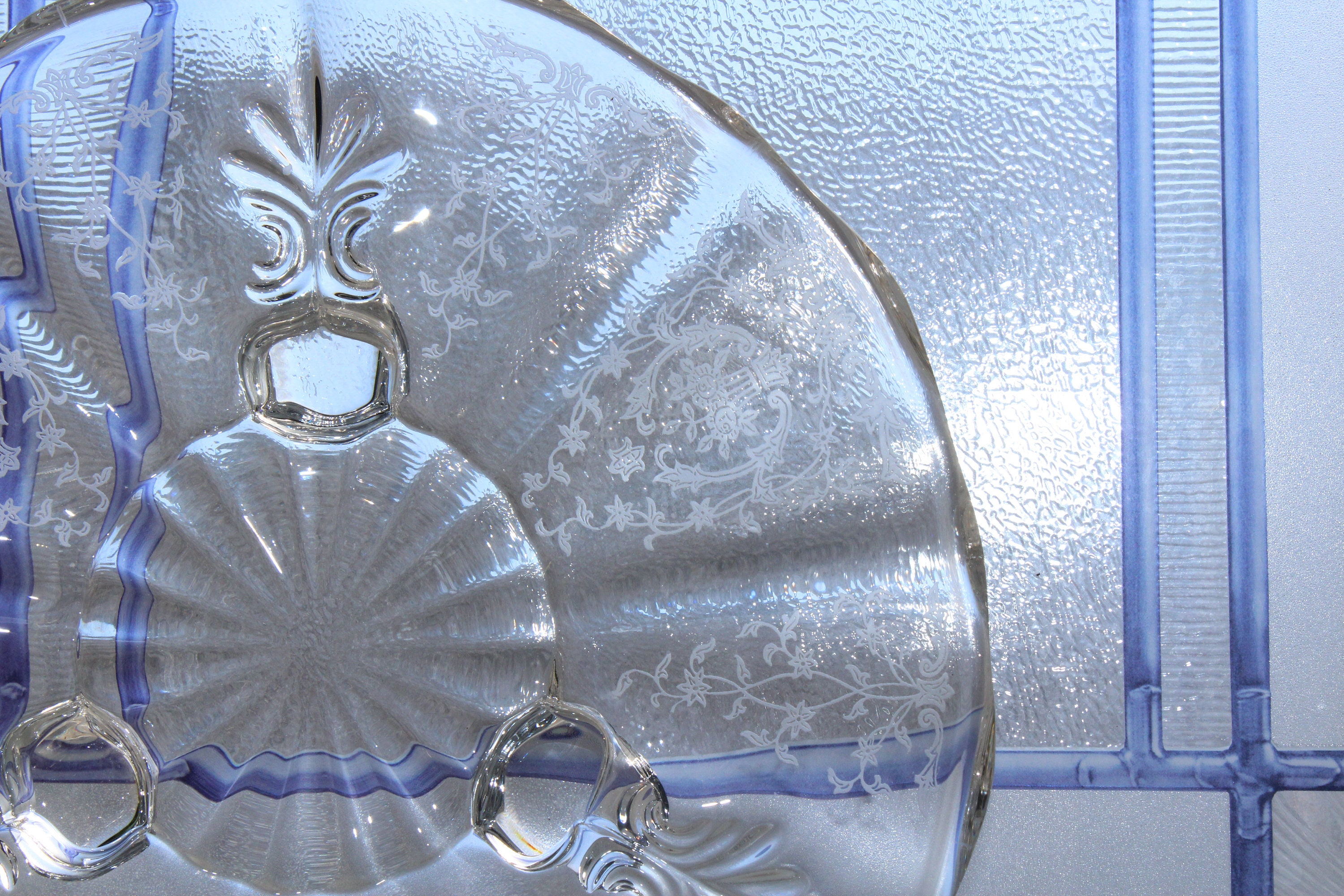 ヴィンテージ ケンブリッジ ガラス ローズ ポイント フット トルテ