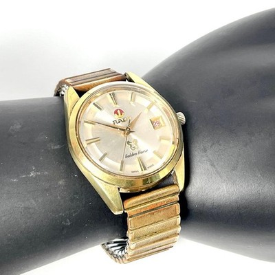 Rado Golden Horse Watch Men Automatic Gold Round Date Swiss Made