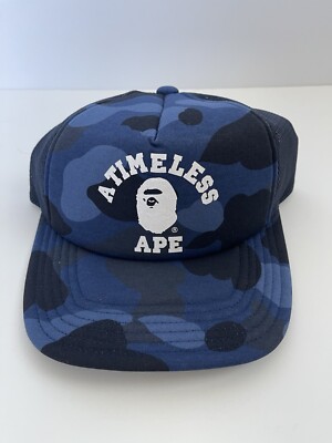 Bape x JJJJOUND Color Camo College Mesh Cap 1i73-180-908 Navy | eBay