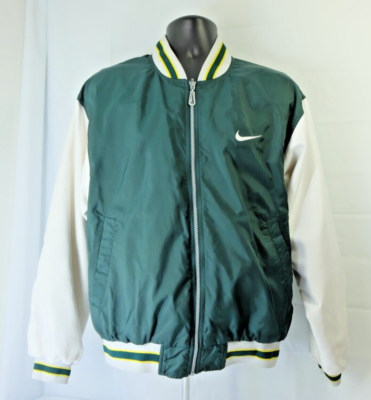 NIKE Reversible Full Zip Jacket Vintage 90's Green + Yellow +