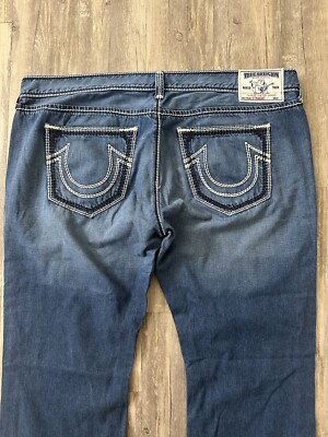 VINTAGE Y2K TRUE RELIGION STRAIGHT JEANS SZ 44 VTG RARE 2000S | eBay