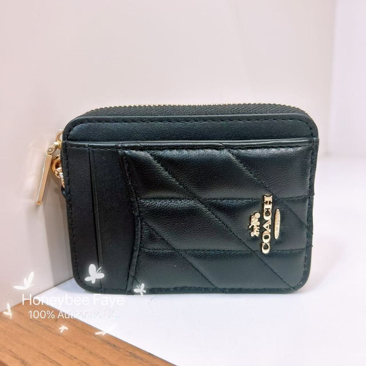 NWT Coach Zip Card Case With Quilting CZ467 | eBay