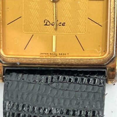 SEIKO 6020-5460 6020-5630 Gold Dial Tank Case 25x25mm Quartz Watch