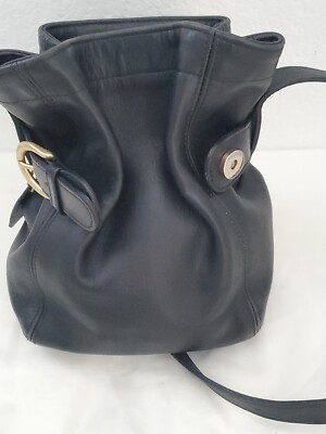 Vintage Coach 4156 Black Leather Soho Belted Bucket Bag | eBay